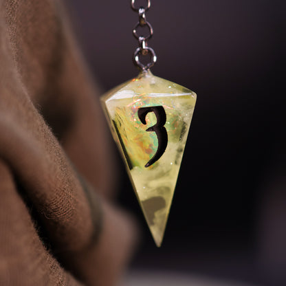 Dice Hair Stick - Wooden Stick with a Toxic Yellow D4