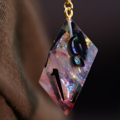 Dice Hair Stick - Wooden Stick with a Electric Rainbow D6