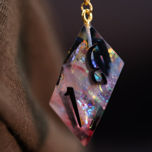 Dice Hair Stick - Wooden Stick with a Electric Rainbow D6