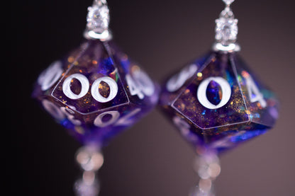 Royal Purple Court Silver D10 and D100 Earrings