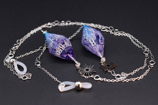 Silver Eyewear Chain Petri Blurple Dice