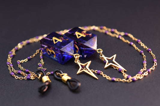 Gold Eyewear Chain Black Knight Dice