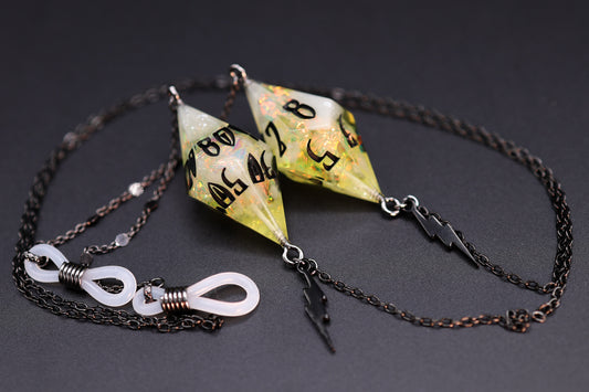 Black Eyewear Chain Toxic Yellow Dice