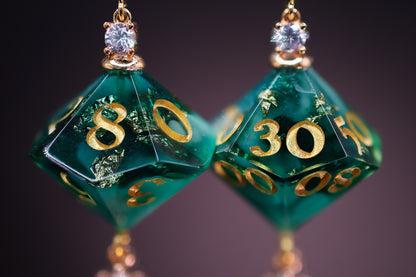 Monarch of the Forest D10 and D100 Earrings