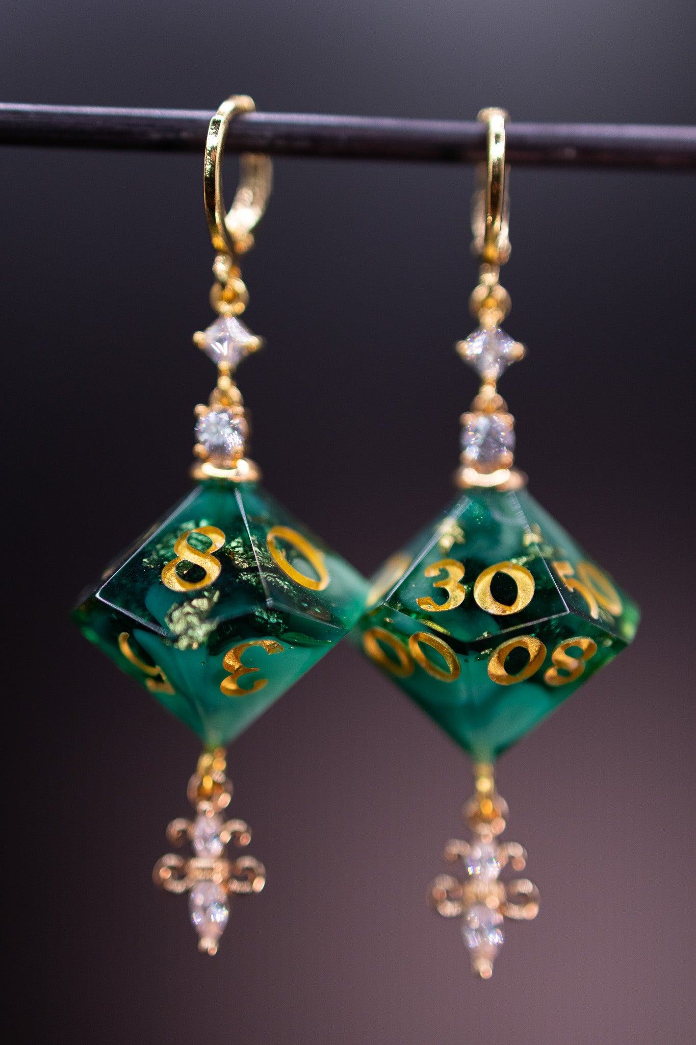 Monarch of the Forest D10 and D100 Earrings