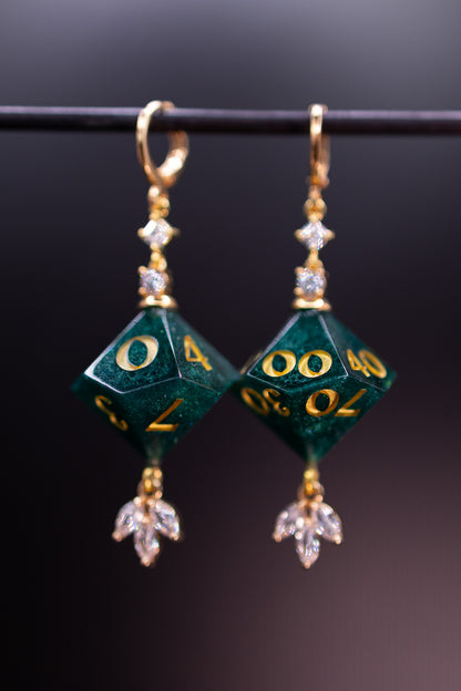 Forest Ranger Knight D10 and D100 Earrings