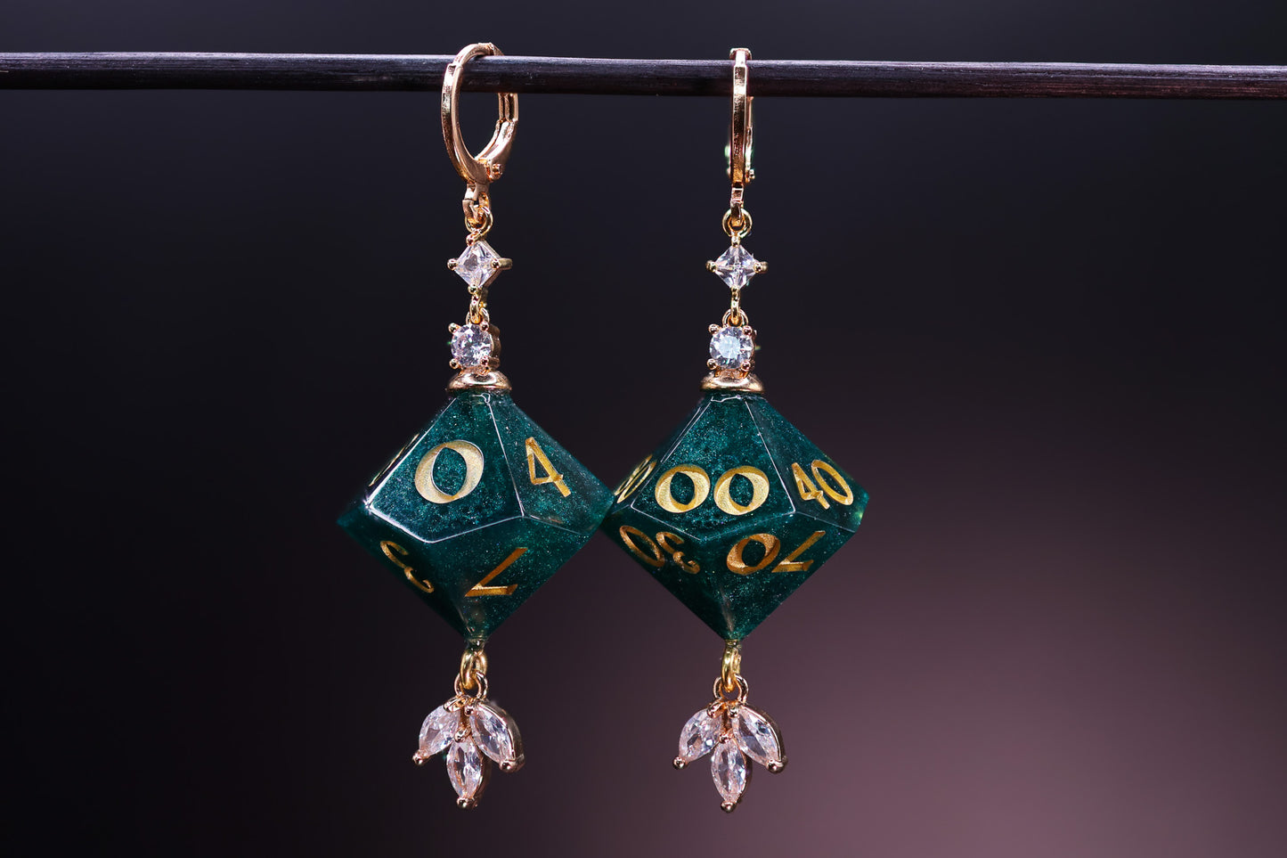Forest Ranger Knight D10 and D100 Earrings