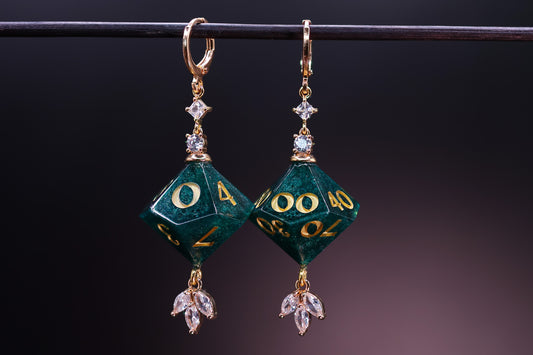 Forest Ranger Knight D10 and D100 Earrings