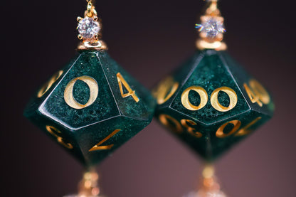 Forest Ranger Knight D10 and D100 Earrings