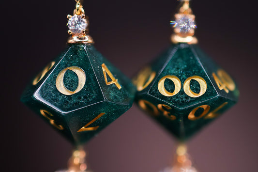 Forest Ranger Knight D10 and D100 Earrings
