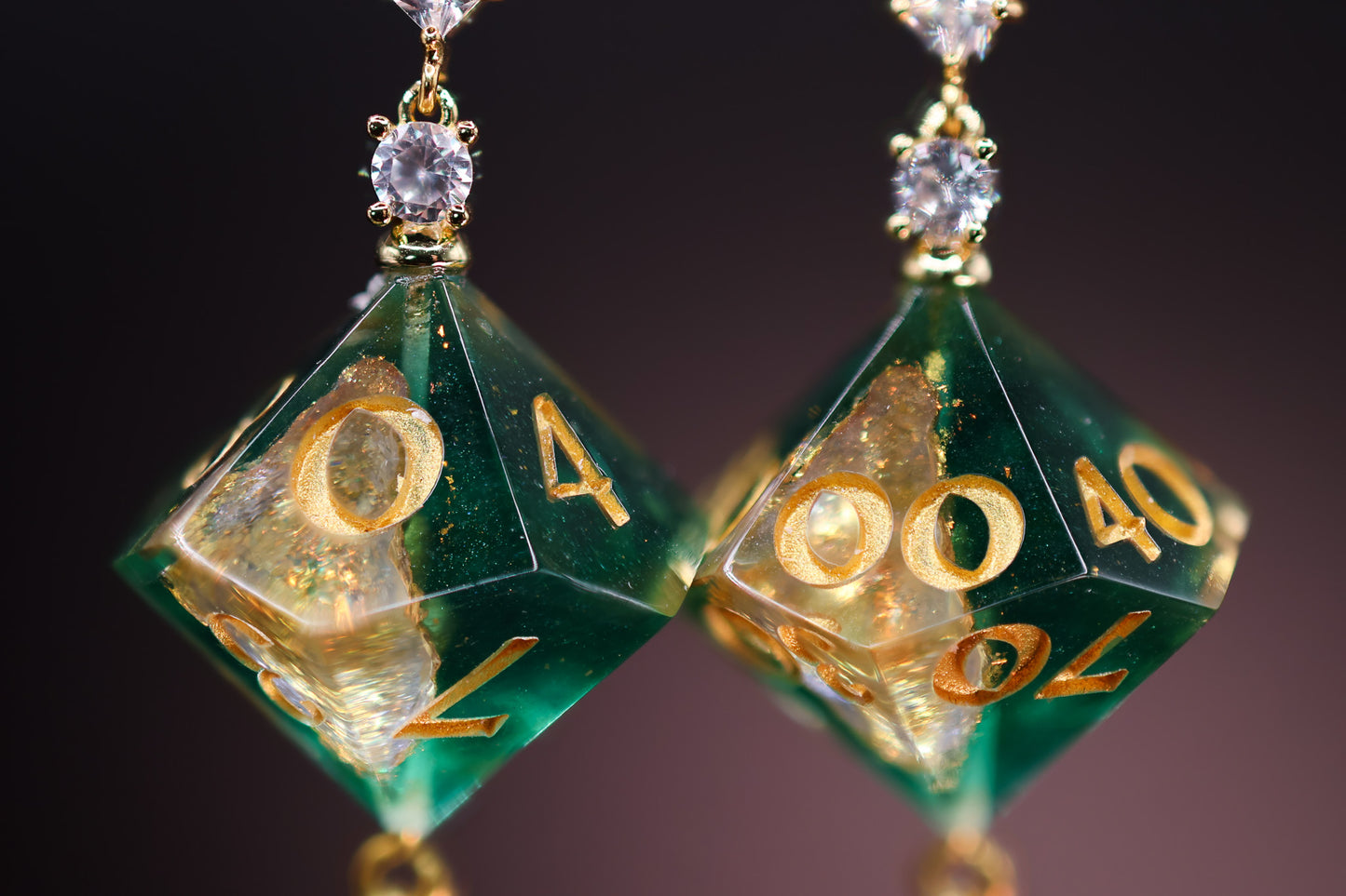 Heart of the Grove D10 and D100 Geode Earrings