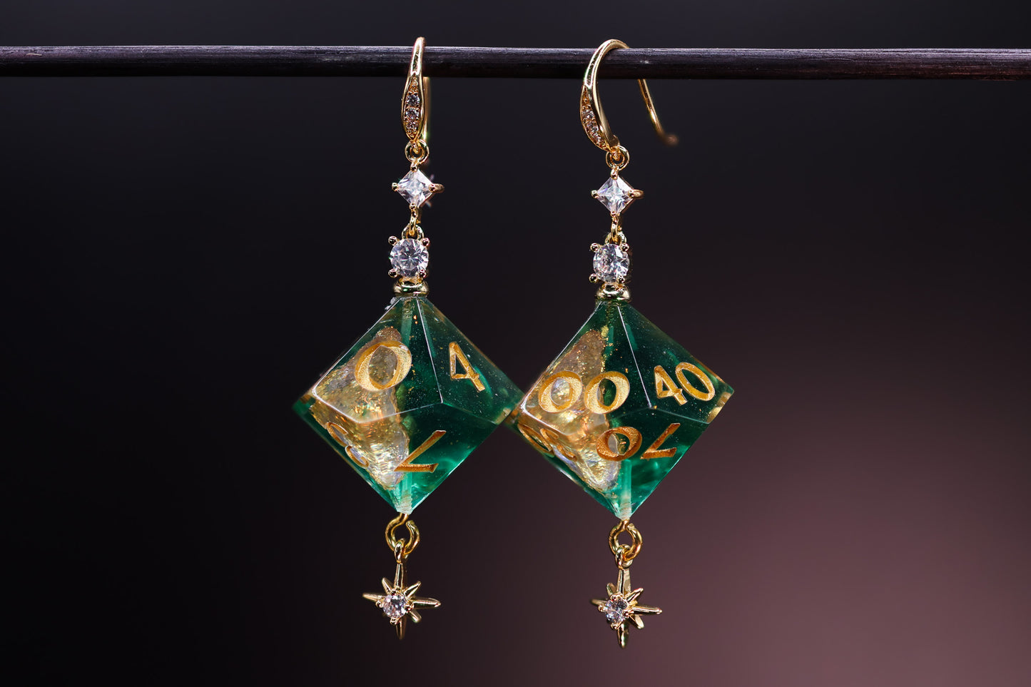 Heart of the Grove D10 and D100 Geode Earrings