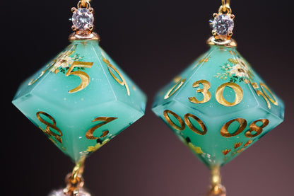 Bright Wild Mint D10 and D100 Earrings