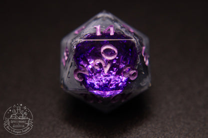 Purple Polyhedral Geode Dice