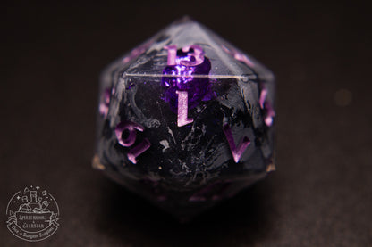 Purple Polyhedral Geode Dice