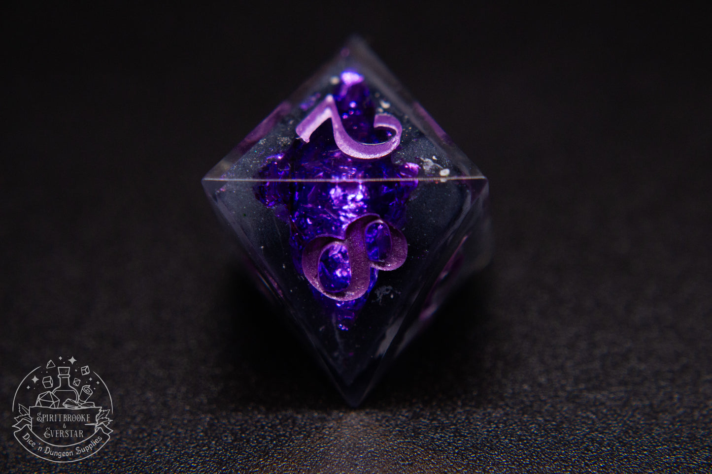 Purple Polyhedral Geode Dice
