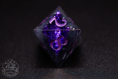 Purple Polyhedral Geode Dice
