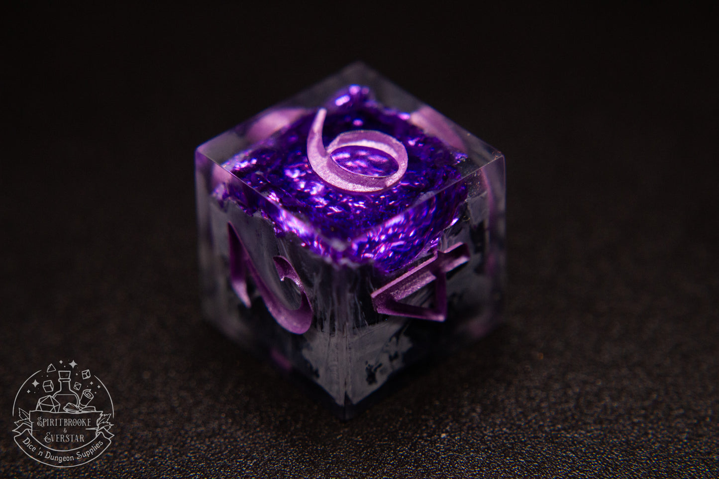Purple Polyhedral Geode Dice