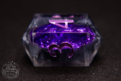 Purple Polyhedral Geode Dice