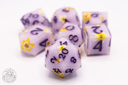 Lilac Petal Polyhedral Dice set