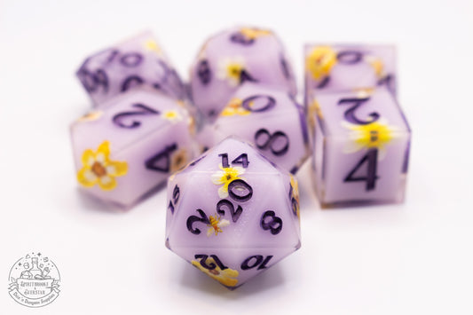 Lilac Petal Polyhedral Dice set