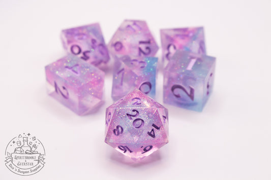 Cotton Candy Polyhedral Dice set