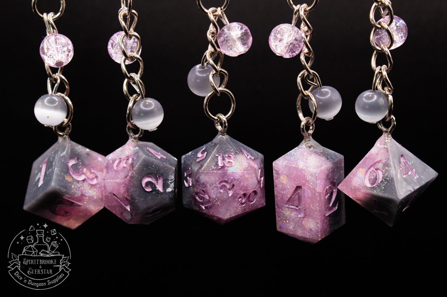 Petrified Pixie Dice Keychains