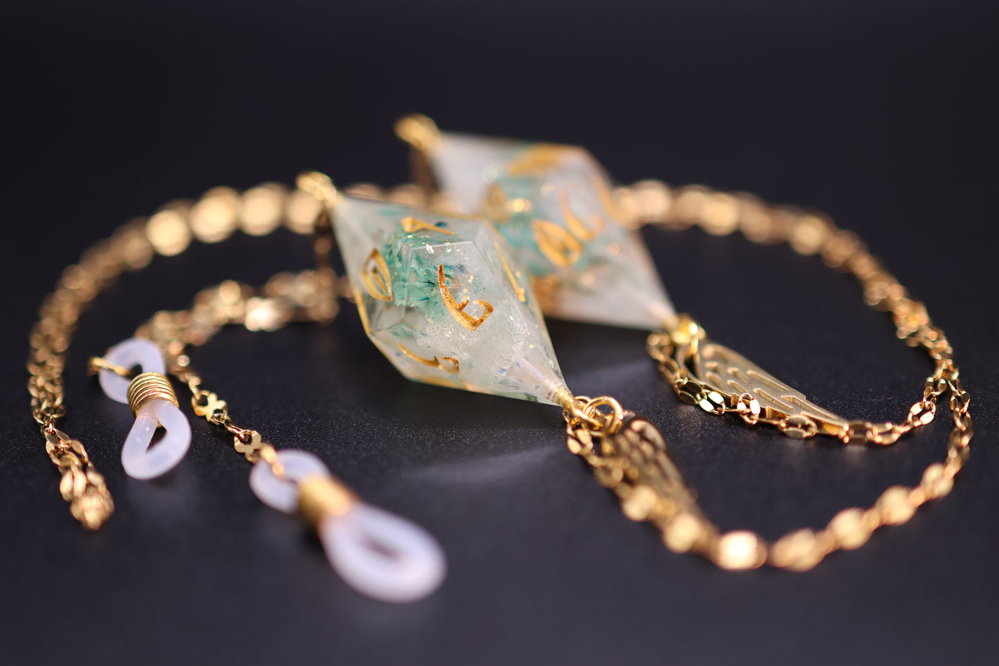 Gold Eyewear Chain Celeste Meadow Dice