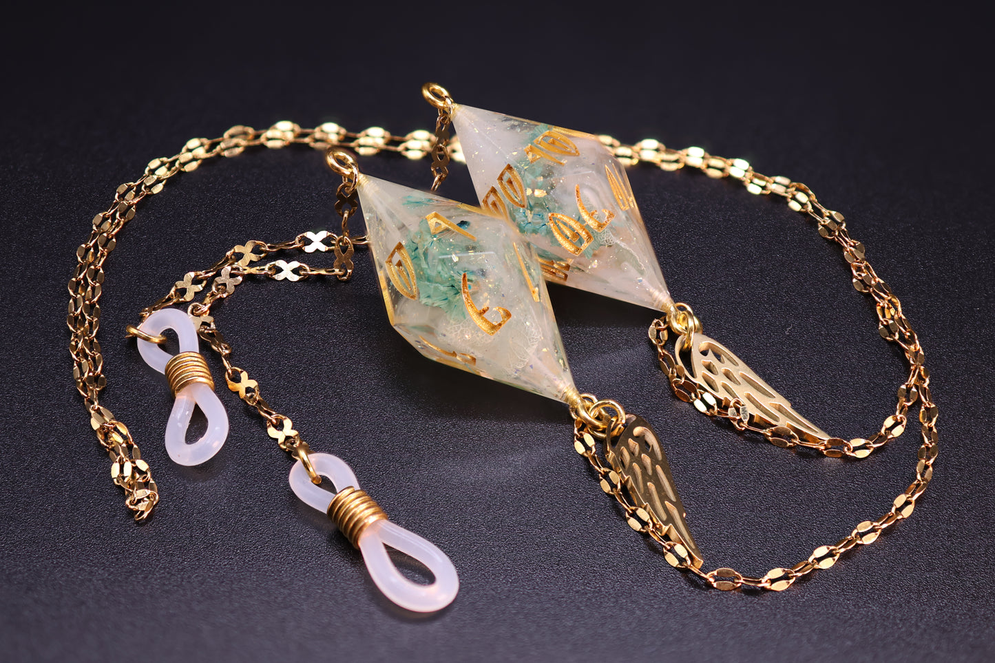 Gold Eyewear Chain Celeste Meadow Dice