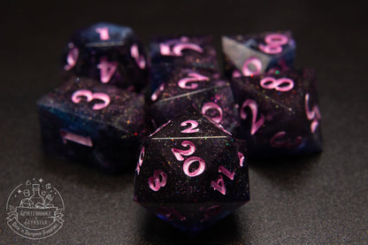 Black Pink Polyhedral Dice set