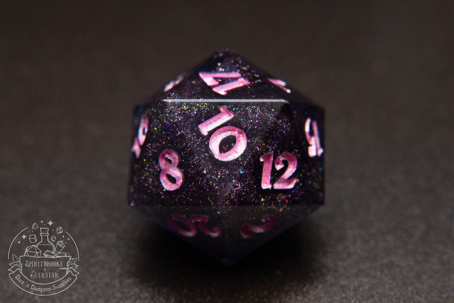 Black Pink Polyhedral Dice set