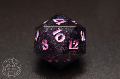 Black Pink Polyhedral Dice set