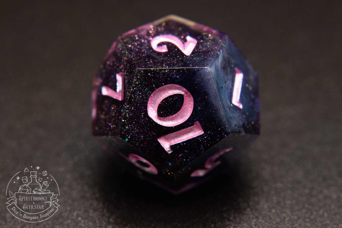 Black Pink Polyhedral Dice set