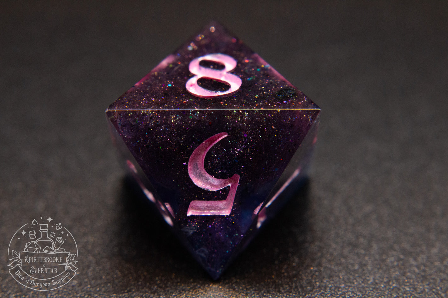 Black Pink Polyhedral Dice set