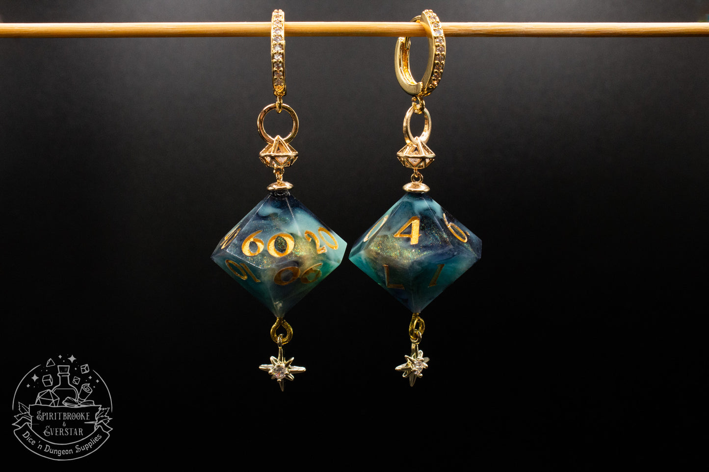 Astral Sea D10 + D100 Earrings
