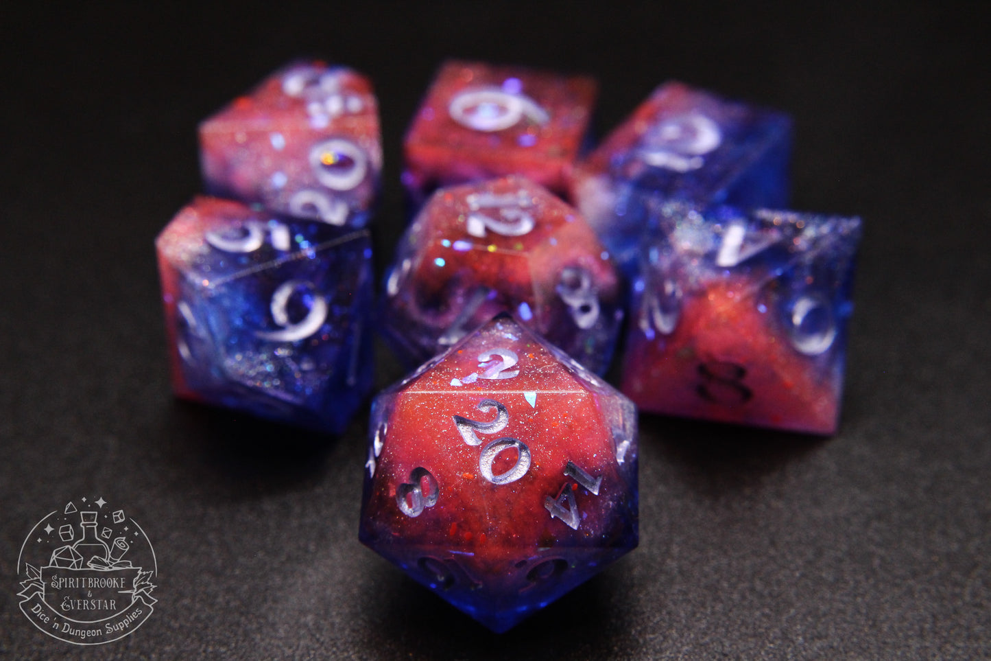 Cosmic Fire Polyhedral Dice set