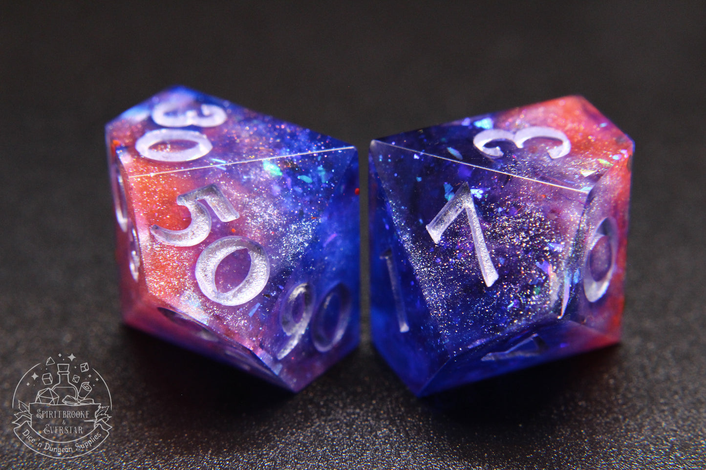 Cosmic Fire Polyhedral Dice set