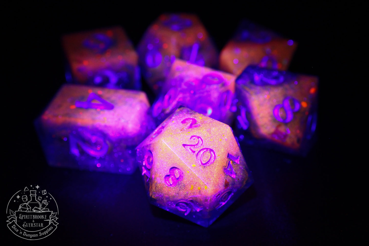 Cosmic Fire Polyhedral Dice set