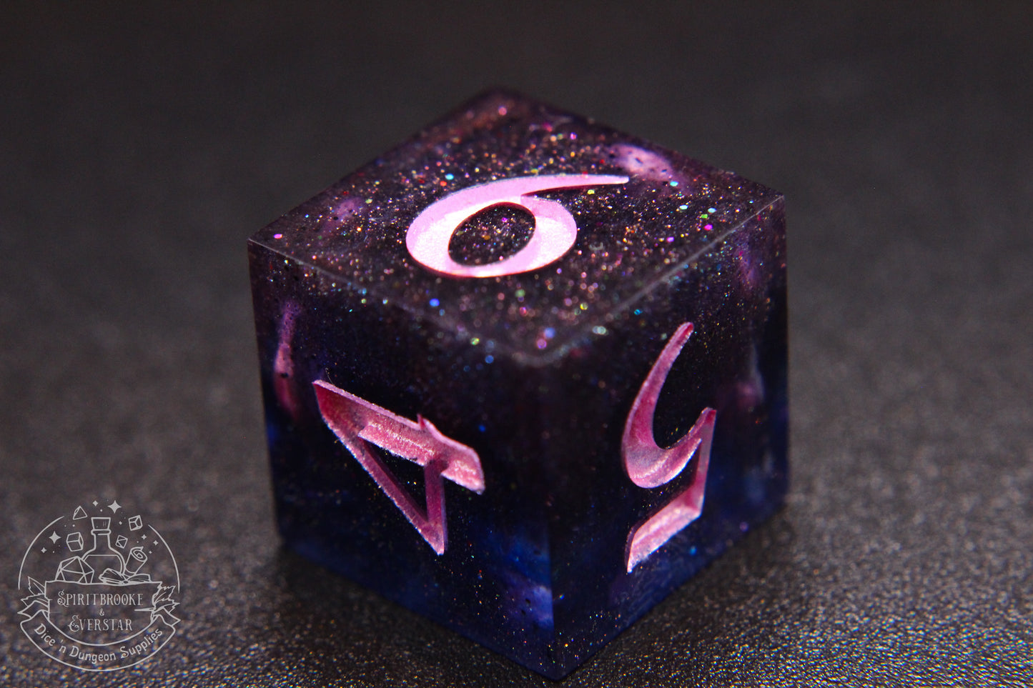 Black Pink Polyhedral Dice set