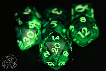 Northern Lights Glow in the Dark Polyhedral Dice set