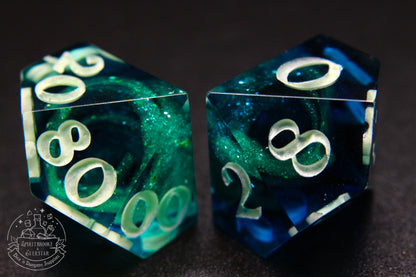 Northern Lights Glow in the Dark Polyhedral Dice set