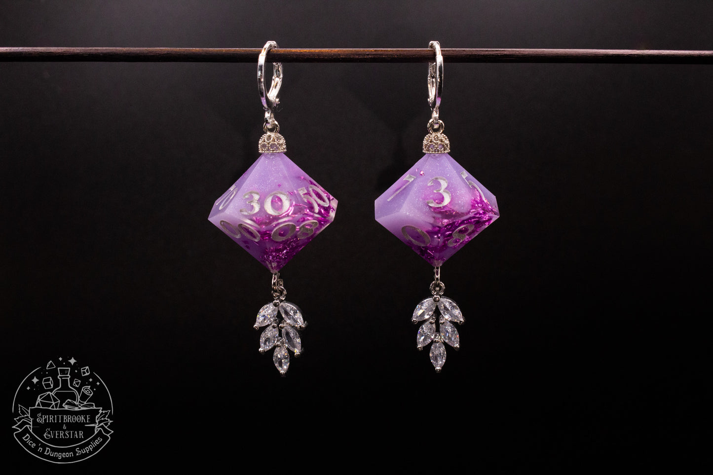 Purple Haze D10 + D100 Earrings