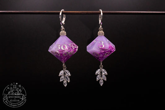 Purple Haze D10 + D100 Earrings