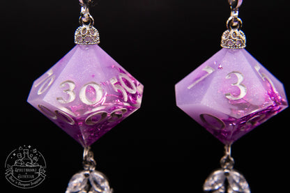 Purple Haze D10 + D100 Earrings