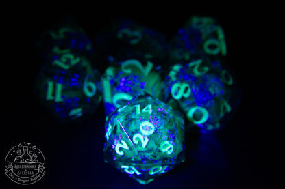 Northern Lights Xtra Glow in the Dark Polyhedral Dice set