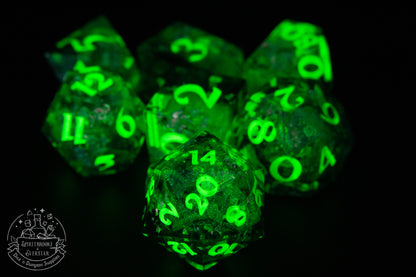 Northern Lights Xtra Glow in the Dark Polyhedral Dice set