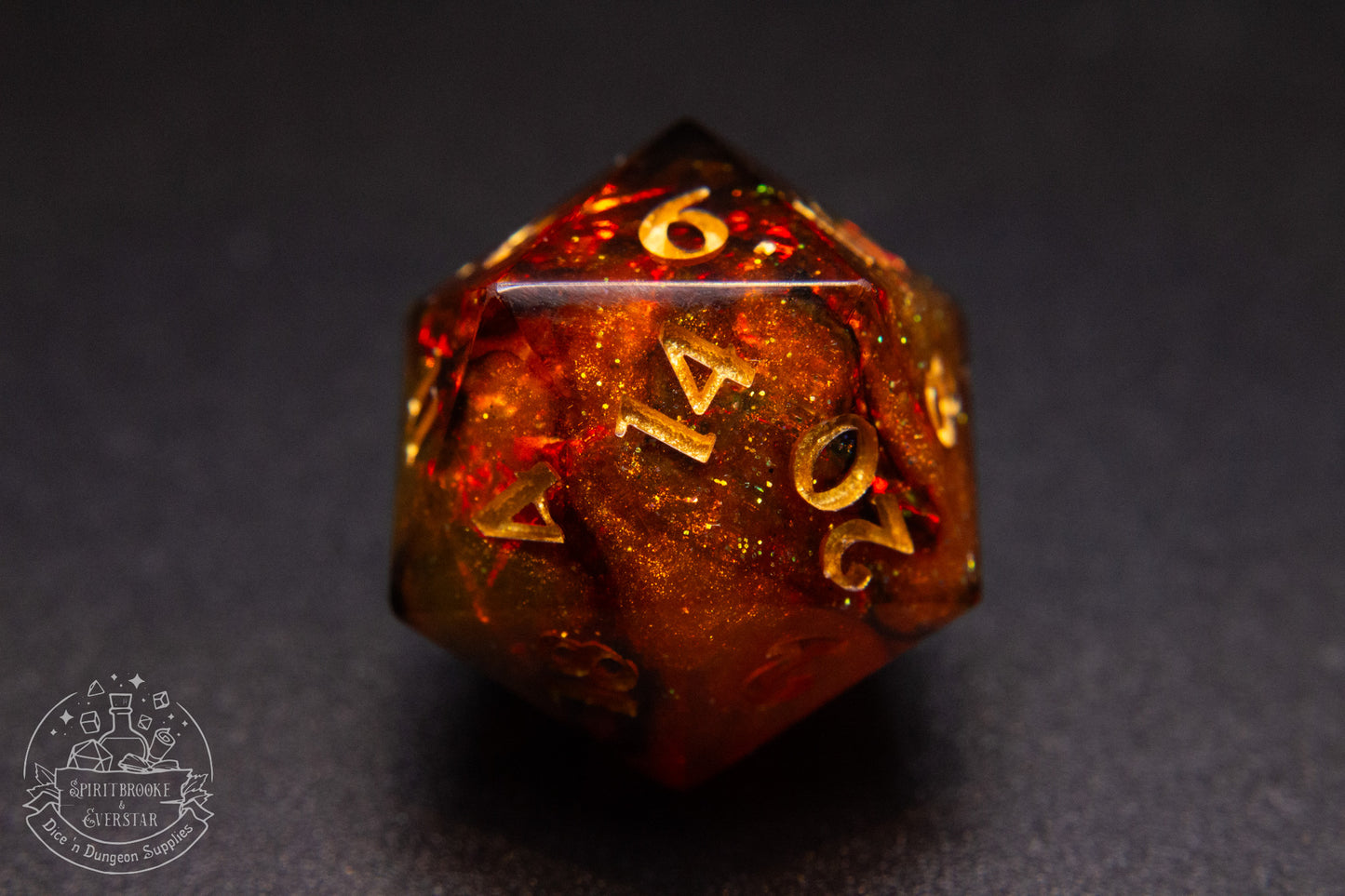 Cinderlight Pointy Polyhedral Dice set