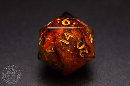 Cinderlight Pointy Polyhedral Dice set