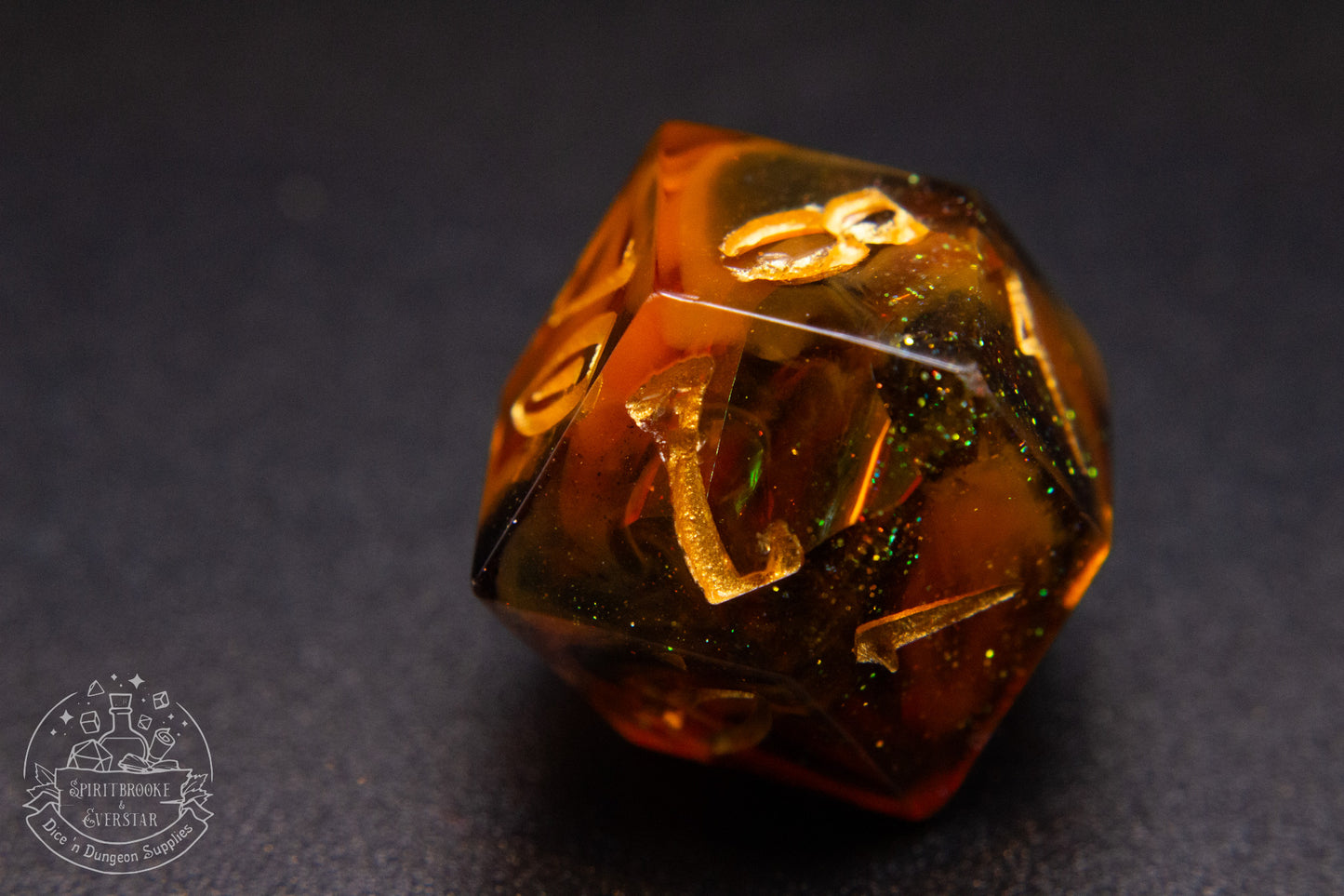 Cinderlight Pointy Polyhedral Dice set