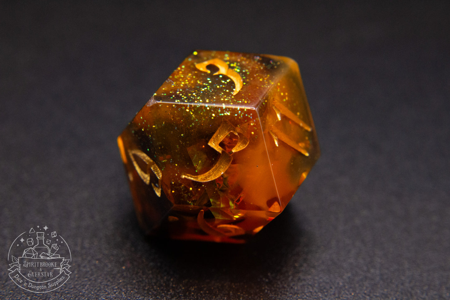 Cinderlight Pointy Polyhedral Dice set